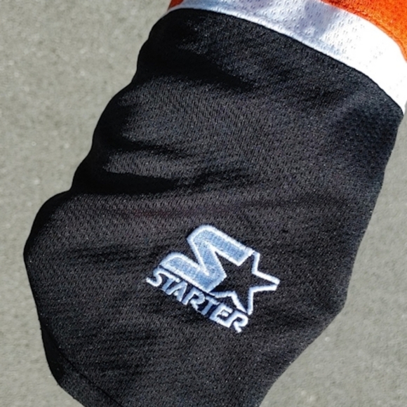 Vtg 90s Starter NHL Philadelphia Flyers Youth Kids Long Sleeve Mesh Hockey Jerse - Picture 10 of 10